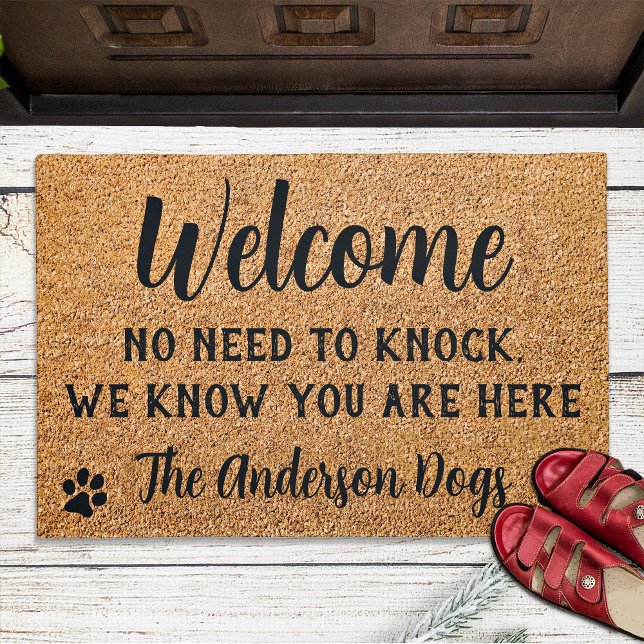 Welcome No Need to Knock Funny Pet Dog Coir Entry Doormat (Creator Uploaded)
