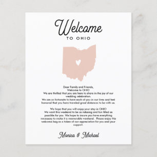 Welcome OHIO Letter & Itinerary WEDDING ANY COLOR