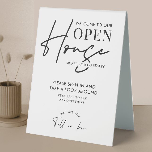 Welcome Open House Event Real Estate Modern (Welcome your realtor event guests with this minimalist open house sign design)