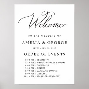 Welcome order of events wedding sign