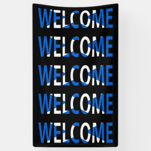 Welcome overlaid on Scottish Flag (v) bnrt Banner