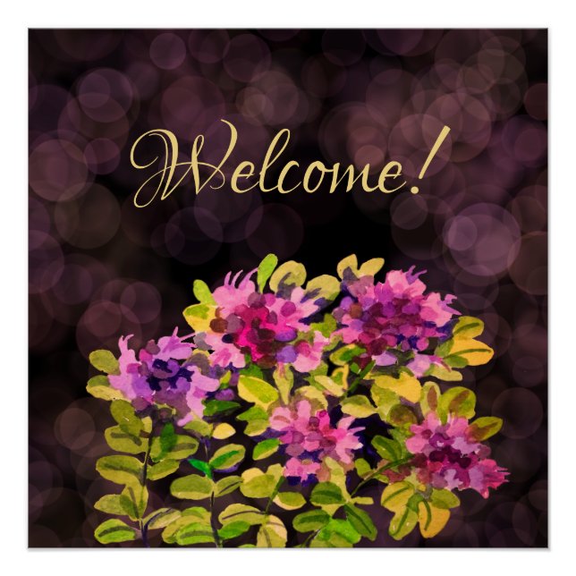 Welcome! painted wit watercolors poster (Front)