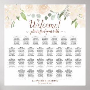 Welcome! Pale Peach Roses 29 Table Seating Chart
