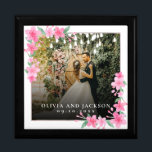 Welcome Party Pink Floral Golden Frame wedding Gift Box<br><div class="desc">Welcome Party Pink Floral Golden Frame wedding Poster</div>