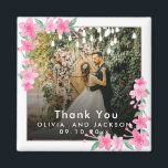 Welcome Party Pink Floral Golden Frame wedding Magnet<br><div class="desc">Welcome Party Pink Floral Golden Frame wedding</div>