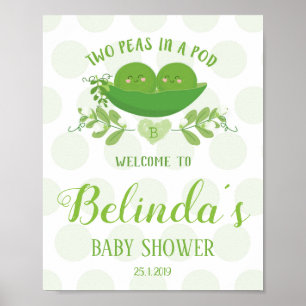 Welcome Party Sign Two Peas in a Pod Baby Shower