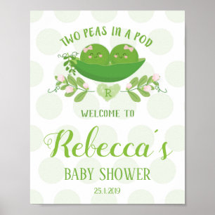 Welcome Party Sign Two Peas in a Pod Baby Shower