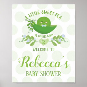 Welcome Party Signs Sweet Pea Baby Shower Boy