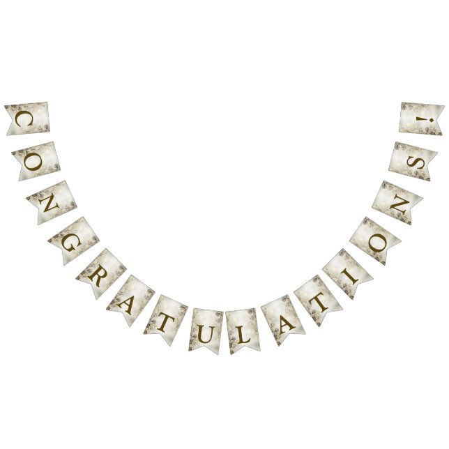 Welcome Party Watercolor Golden Eucalyptus Foliage Bunting (All)