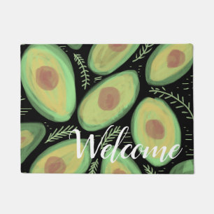 Welcome Personalised Watercolor Avocado Doormat