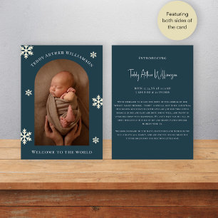welcome photo christmas baby announcment holiday card