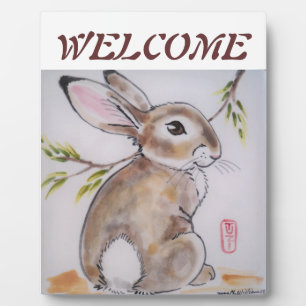Welcome Placque Bunny Rabbit, perfect hostess gift Plaque