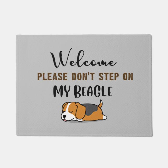 Welcome please don't step on my beagle doormat (Front)