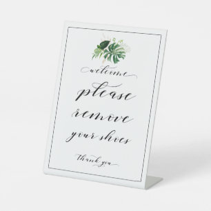 Welcome Please Remove Your Shoes Tropical Sign