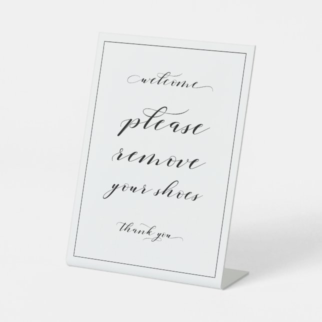 Welcome Please Remove Your Shoes Woodland Sign (Front)