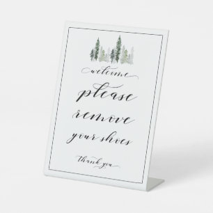 Welcome Please Remove Your Shoes Woodland Sign