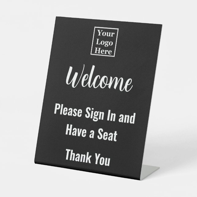 Welcome Please Sign In Have a Seat Thank You Logo (Front)