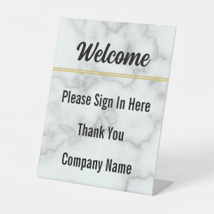 Welcome Please Sign In Here Elegant Faux Marble