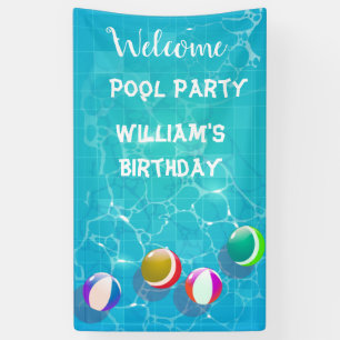 Welcome Pool Party Birthday Banner