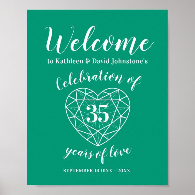 Welcome poster 35th emerald green anniversary (Front)
