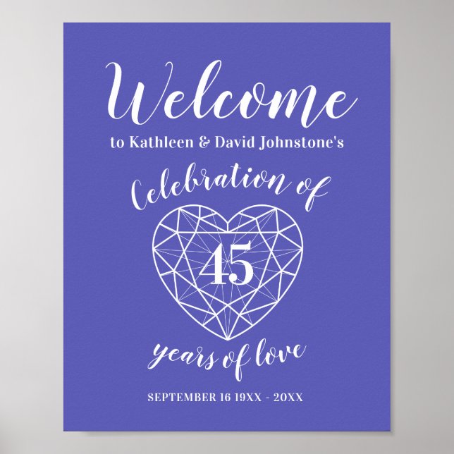 Welcome poster 45th sapphire blue anniversary (Front)