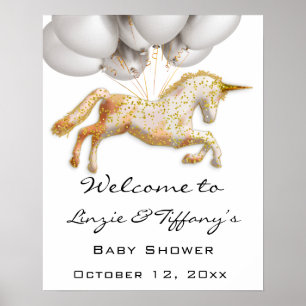 Welcome Poster Baby Shower Rose Gold