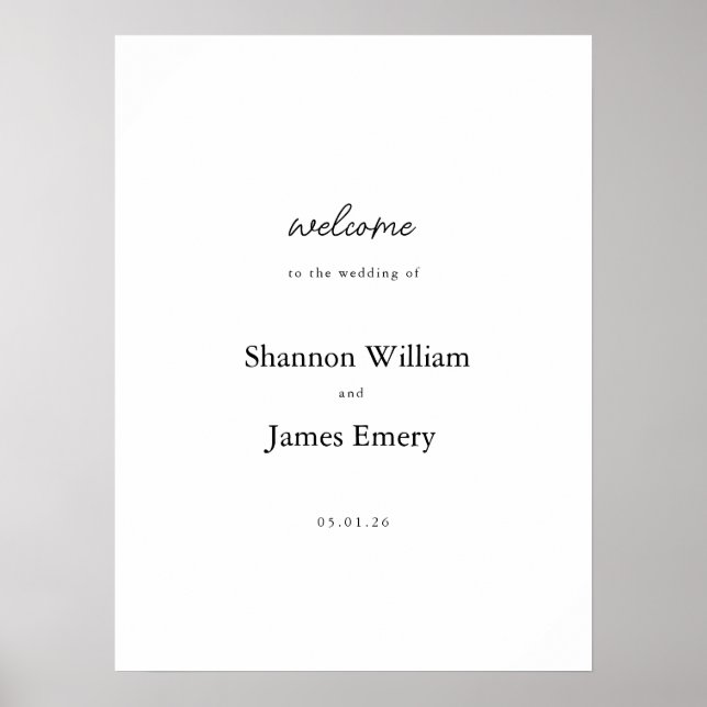 Welcome Poster dusty blue modern welcome sign (Front)