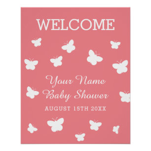 Welcome poster sign for spring baby shower party