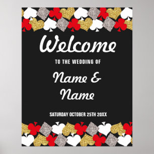 Welcome Poster Vegas Casino Gold Wedding Poster