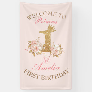 Welcome Princess 1st Birthday Party Banner