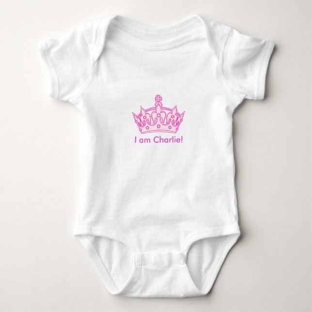 Welcome Princess Charlie! Baby Bodysuit (Front)