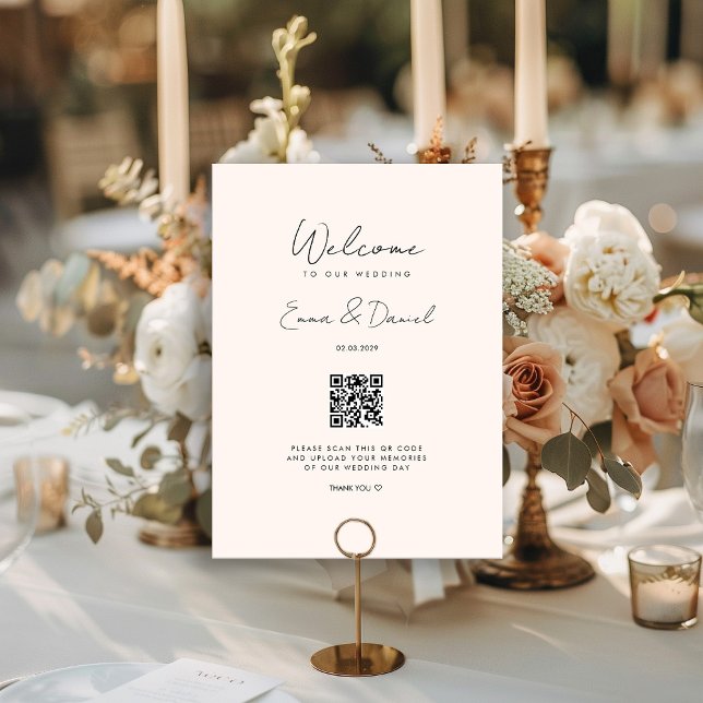 Welcome QR Code Beige Wedding Galery (Creator Uploaded)