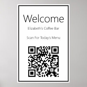 Welcome QR Code For Today's Menu Template Poster
