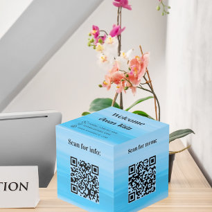 Welcome QR codes info hotel restaurant table beach Cube