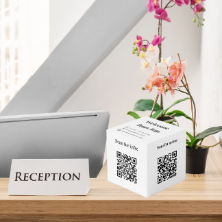 Welcome QR codes info hotel restaurant table brand Cube