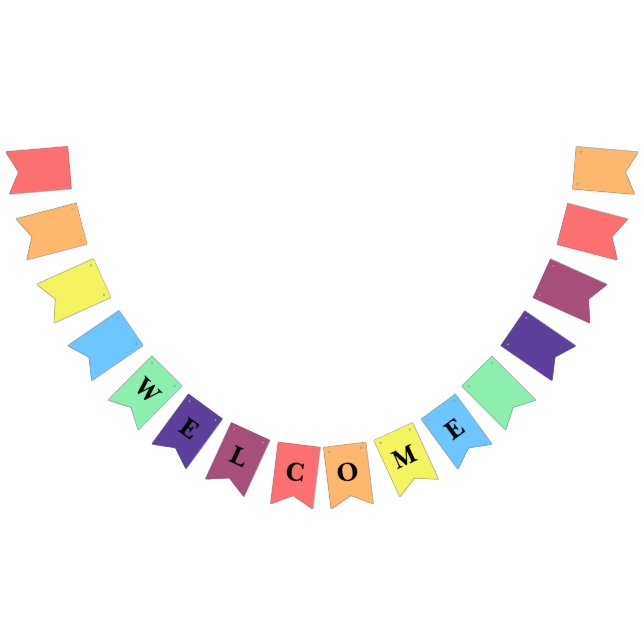 WELCOME Rainbow Gradient Theme Party Bunting   (All)