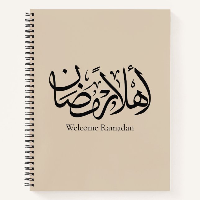 Welcome Ramadan Arabic Calligraphy Thuluth  Notebook (Front)