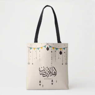 Welcome Ramadan, Arabic calligraphy Tote Bag