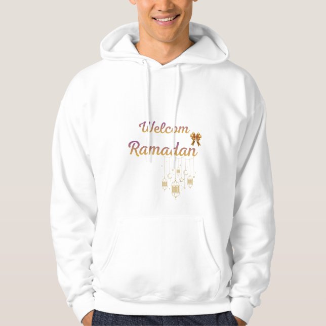 Welcome Ramadan Elegant Islamic Lantern Design – R Hoodie (Front)
