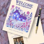 Welcome Real Estate Marketing Farmhouse Flowers  Postcard<br><div class="desc">Customise this real estate marketing postcard with your own text on the front and back, and add your photo too! Click on “Personalise” above to edit the text. Then click "edit using design tool" to adjust the fonts, colours and placements. Check my shop for more or let me know if...</div>