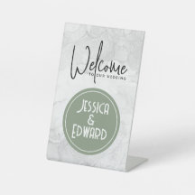 Welcome Reception Green Wedding Elegant Minimal