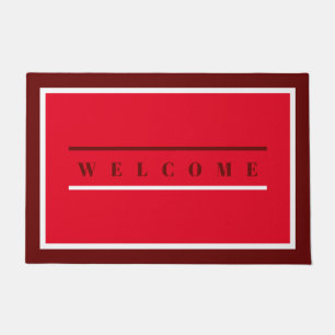 WELCOME RED CHRISTMAS DOORMAT