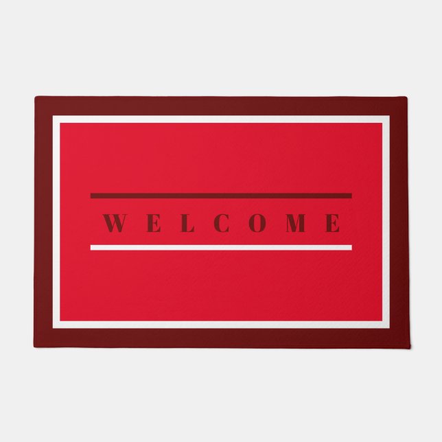 WELCOME RED CHRISTMAS DOORMAT (Front)