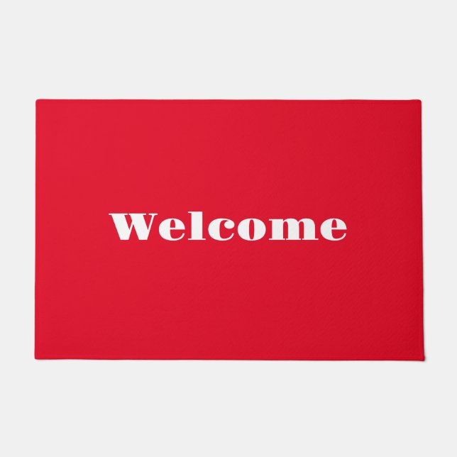 Welcome Red  Doormat (Front)