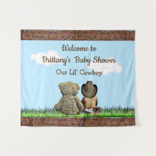 Welcome Rustic Cowboy Baby of Colour Shower Banner Tapestry