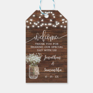 Welcome rustic wedding favour gift tags