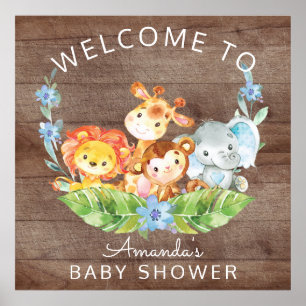 Welcome Safari Jungle Baby Shower Sign