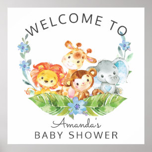 Welcome Safari Jungle Baby Shower Sign