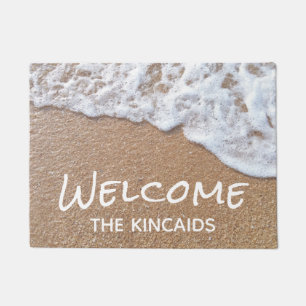 Welcome Sandy Beach Personalised Doormat