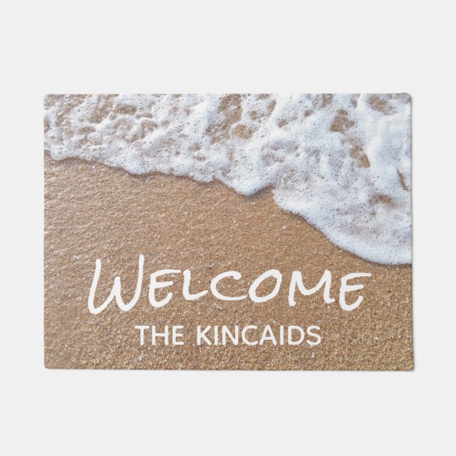 Welcome Sandy Beach Personalised Doormat (Front)
